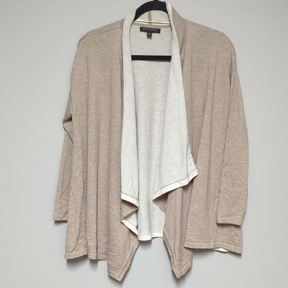 Banana Republic Beige Open Front Cardigan with Textured Knit and Relaxed Fit - Picture 1 of 5